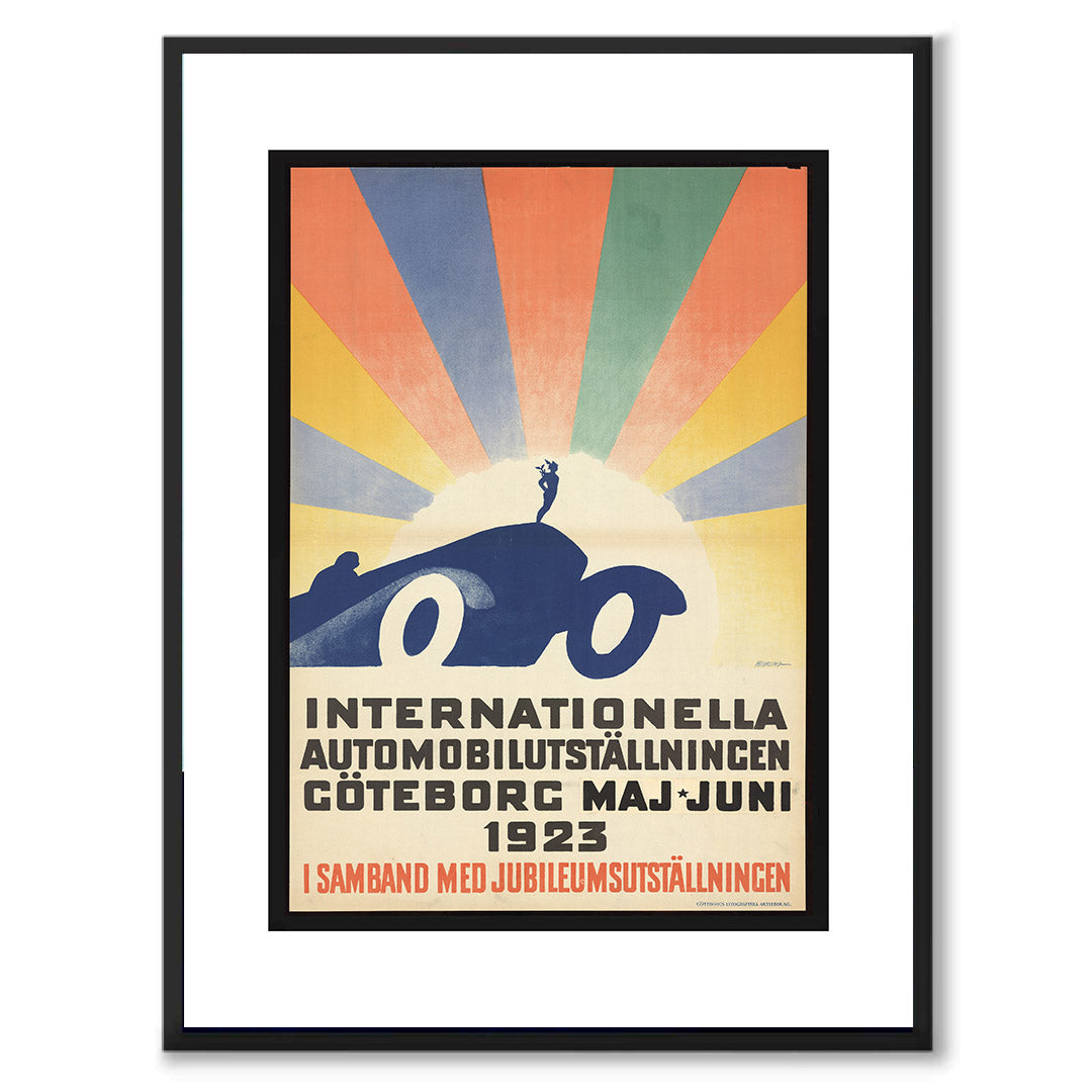 Poster jubileumsutställningen Göteborg 1923 internationella automobilutställningen