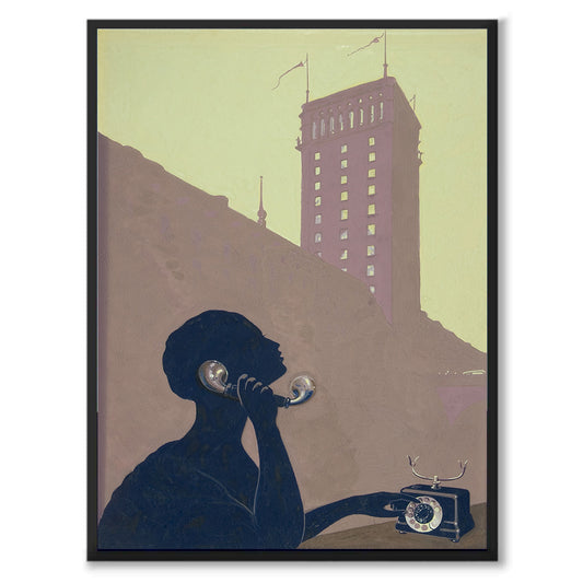 Poster reklamaffisch LM Ericsson 1929 art deco