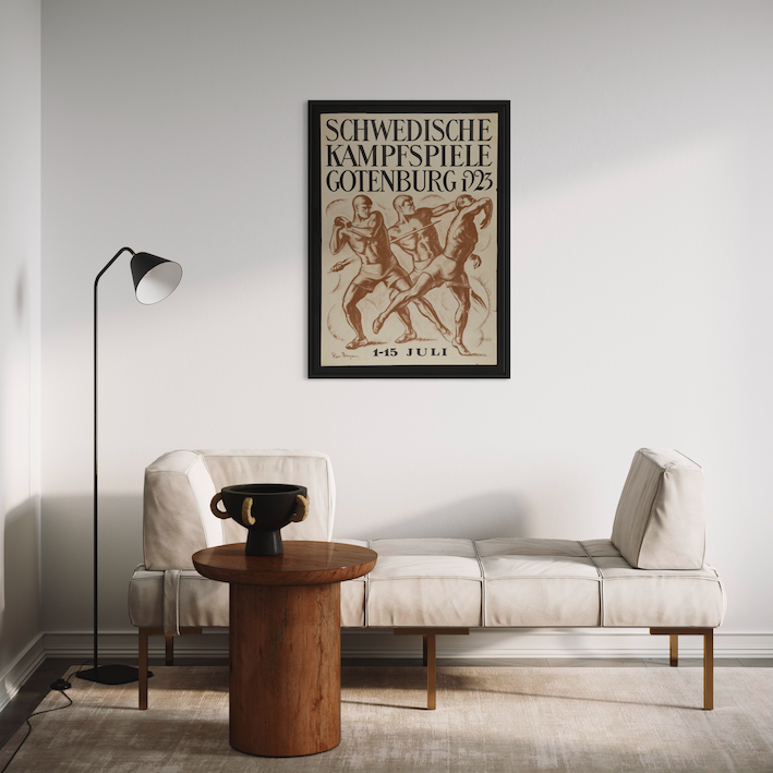 Poster Sveriges idrottsspel i Göteborg 1923 jubileumsutställningen