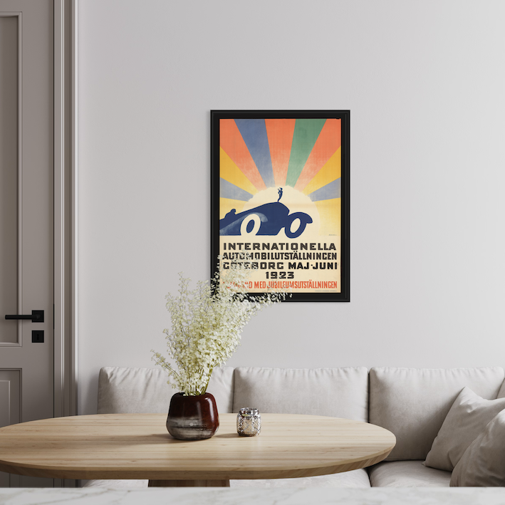 Poster jubileumsutställningen Göteborg 1923 internationella automobilutställningen