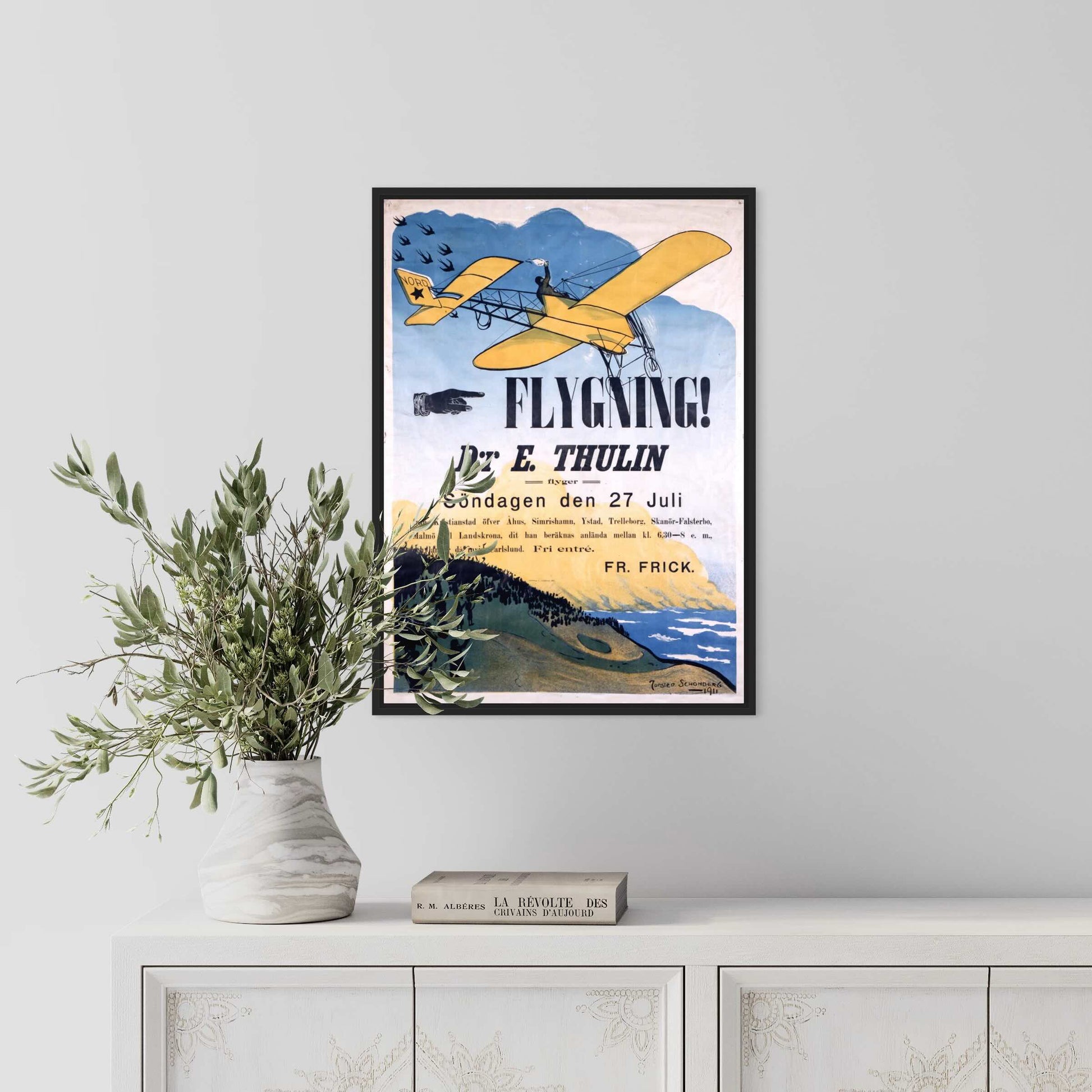Poster affisch flygning 1911 Enoch Thulin