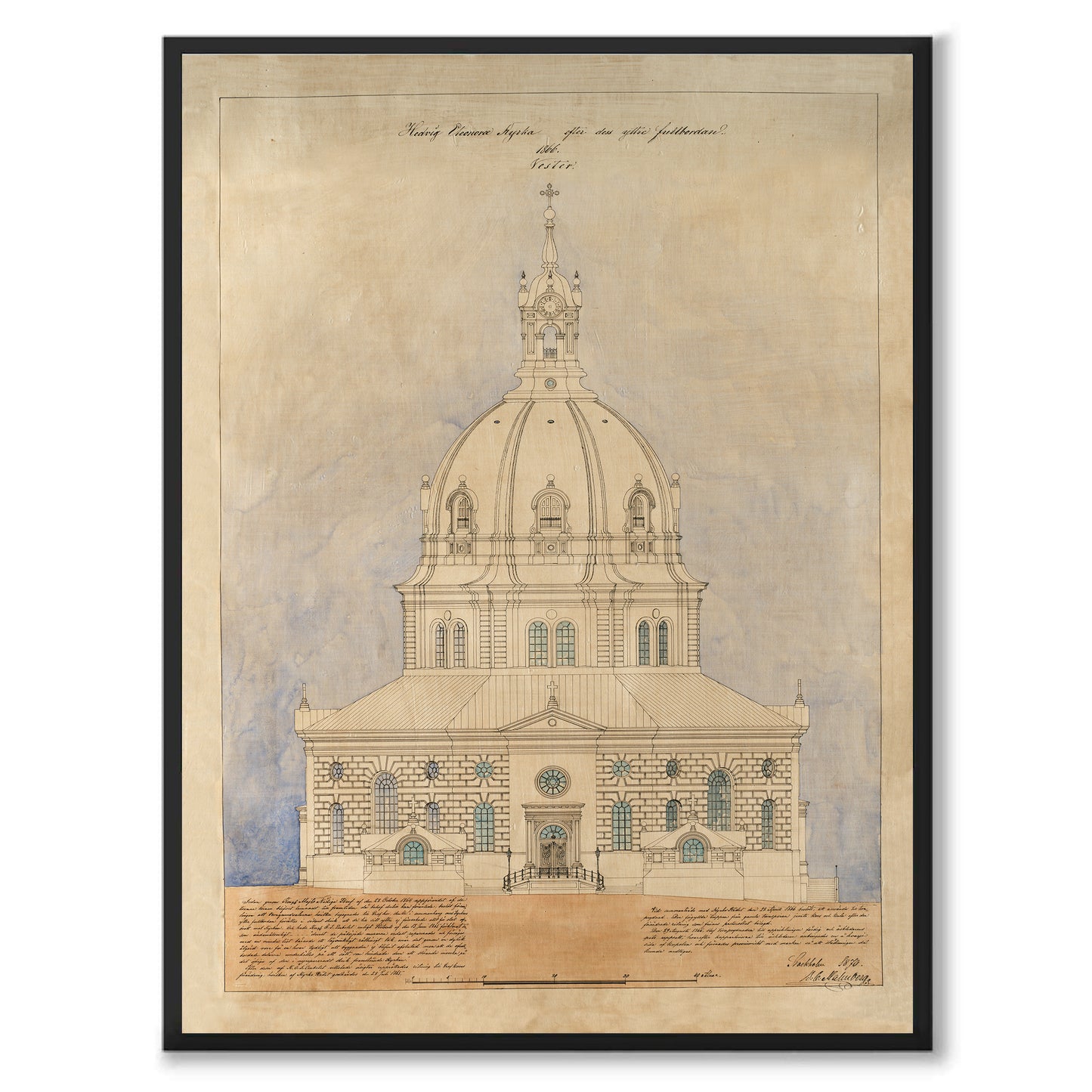 Poster med Hedvig eleonora kyrka östermalmskyrkan östermalm stockholm