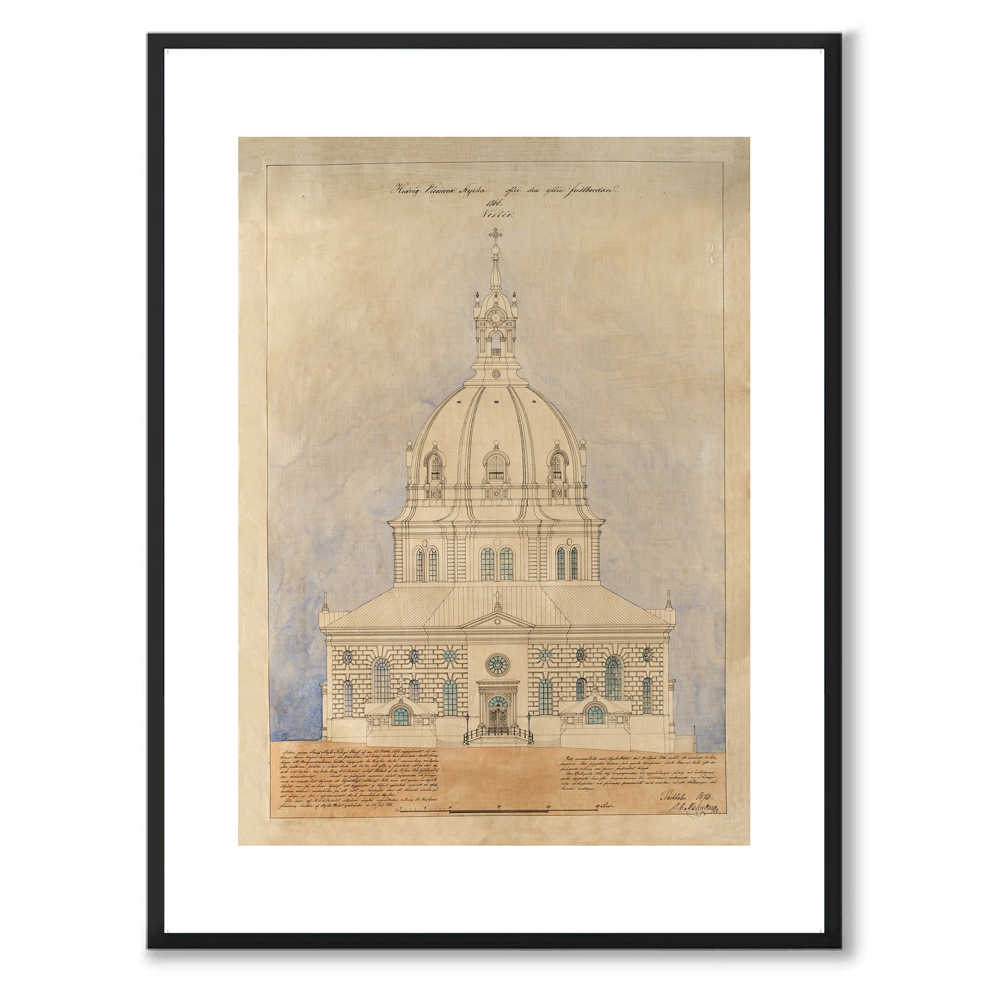 Poster med Hedvig eleonora kyrka östermalmskyrkan östermalm stockholm