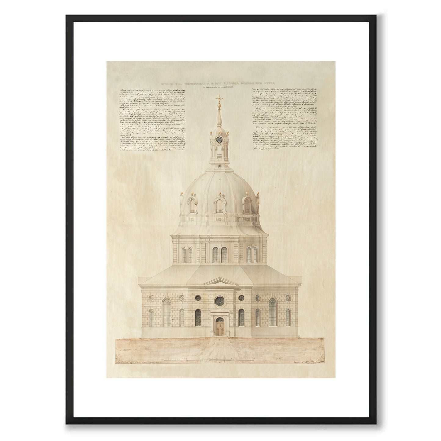 Poster med Hedvig eleonora kyrka östermalmskyrkan östermalm stockholm