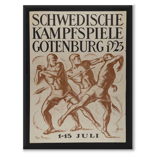 Poster Sveriges idrottsspel i Göteborg 1923 jubileumsutställningen