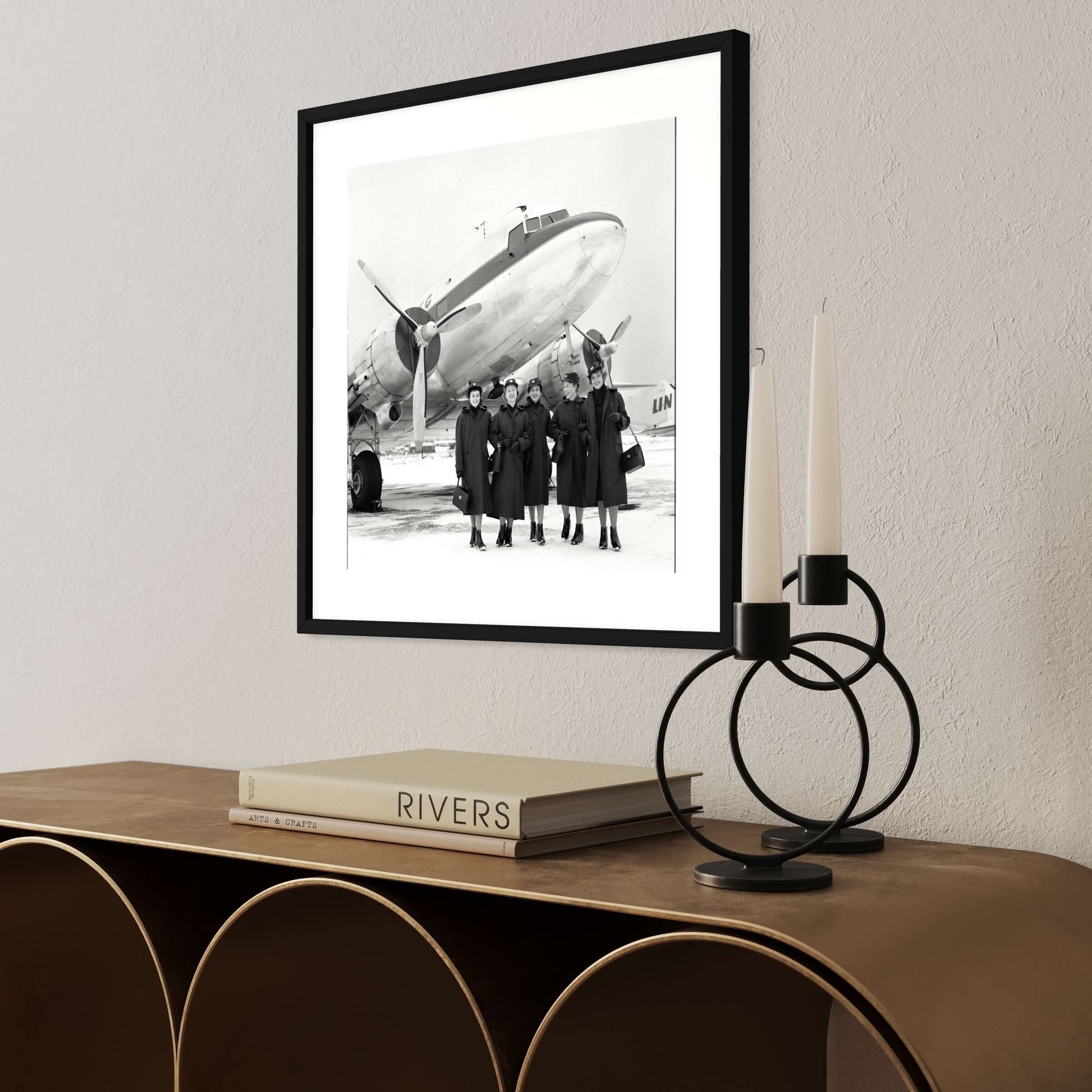 Poster fotografi Linjeflyg SAS Stockholm 1950-tal