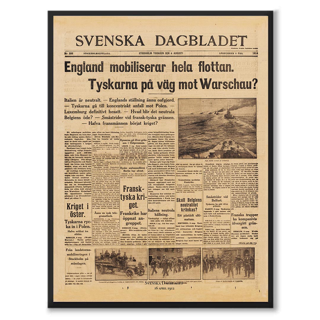 Poster första världskrigets utbrott 1914
