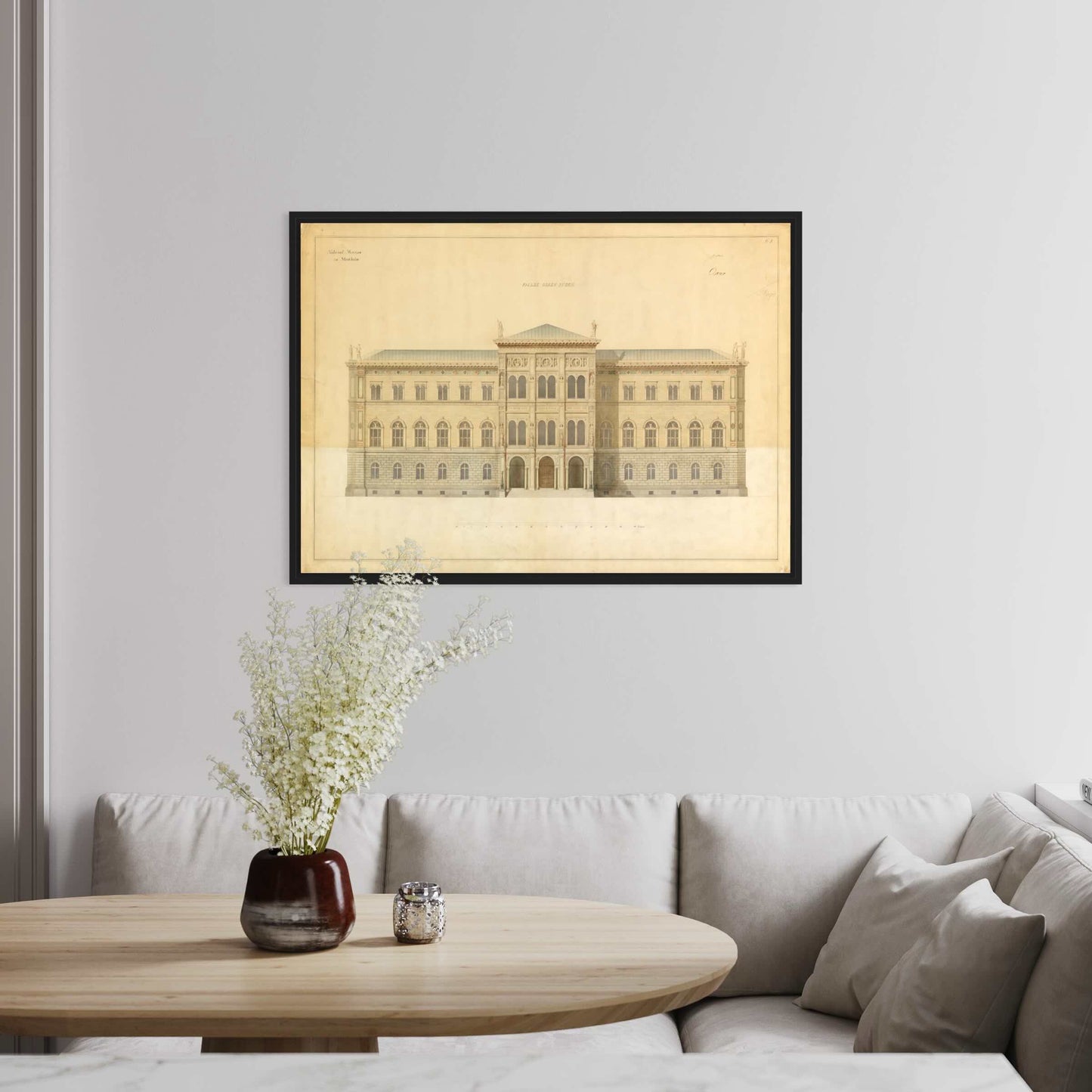 Poster ritning Nationalmuseum Stockholm Blasieholmen