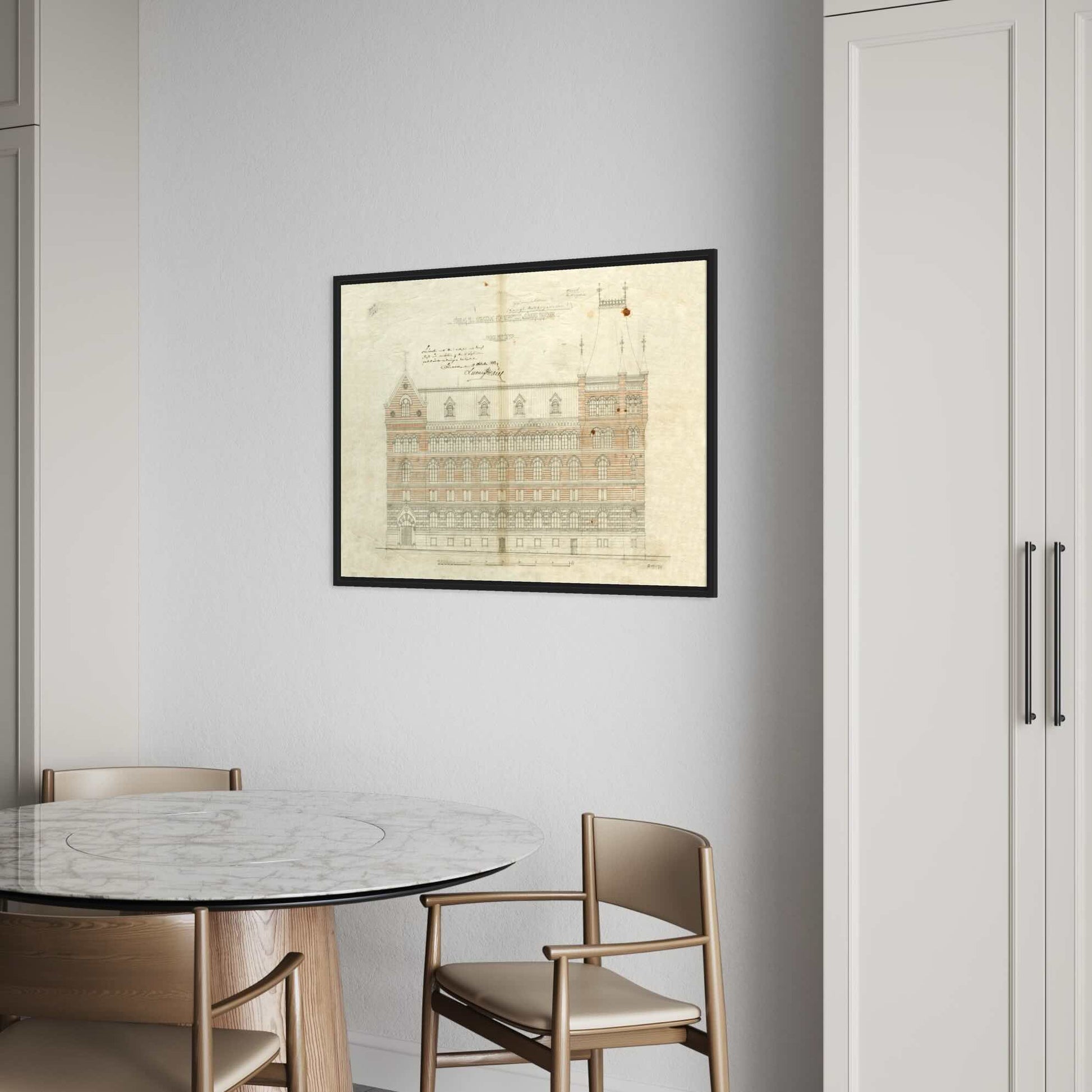 Poster ritning Norstedtshuset Stockholm Riddarholmen