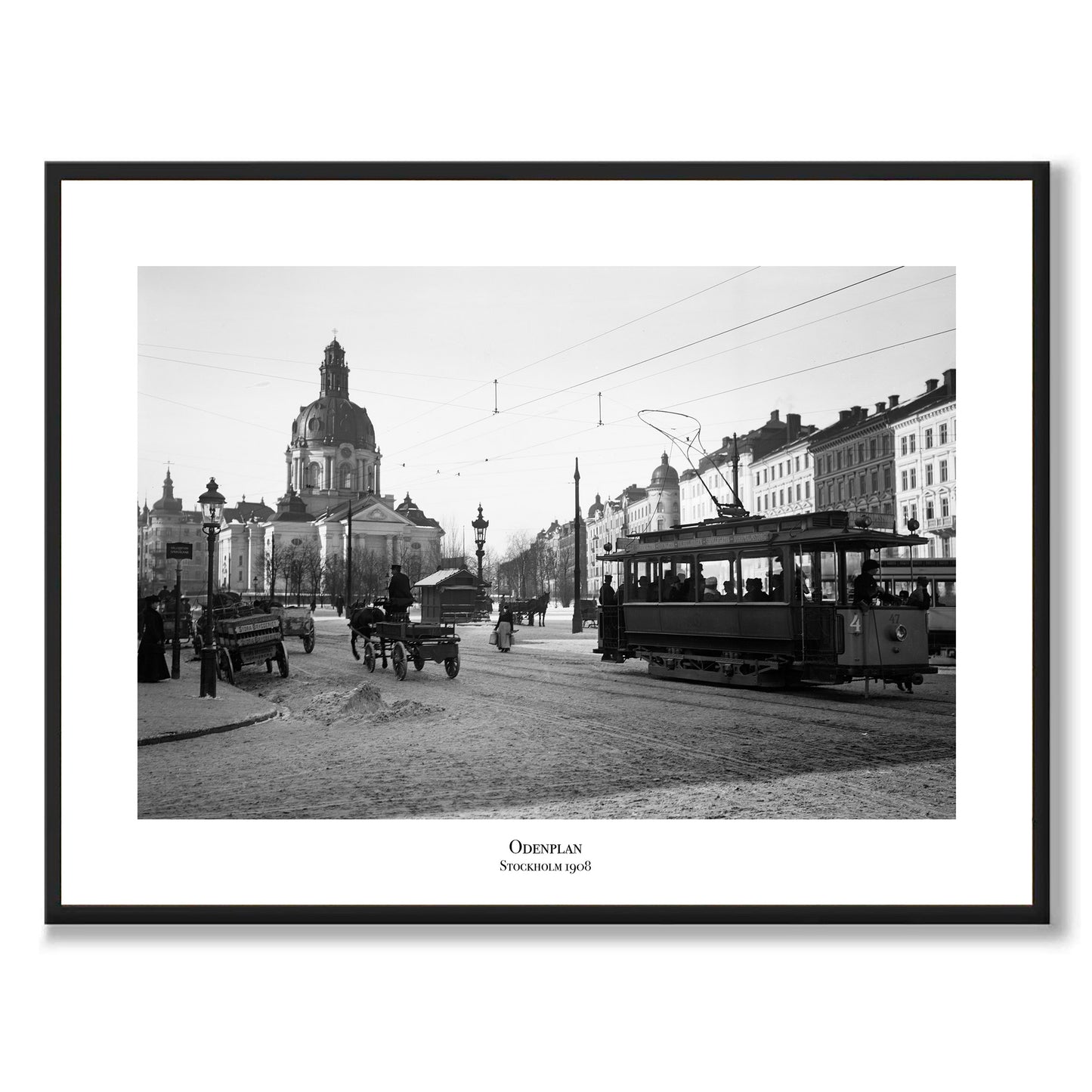 Poster fotografi sekelskifte Stockholm Odenplan 1908 Vasastan vasastaden