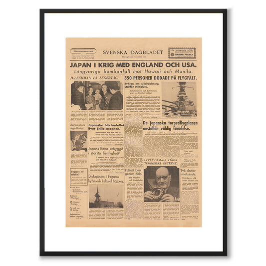 Poster pearl harbor attacken 1941 Svenska Dagbladet