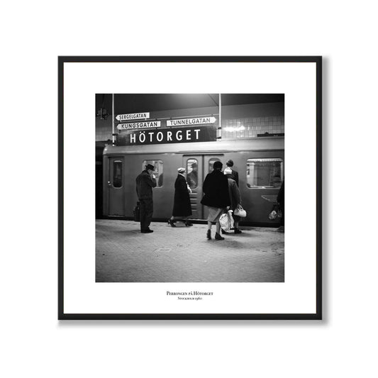 Poster fotografi tunnelbanan tunnelbaneperrongen perrong 1960 Hötorget Norrmalm Stockholm