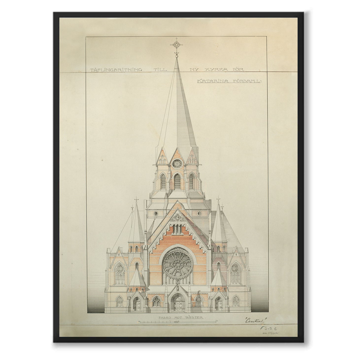 Poster Sofia kyrka Sofiakyrkan Södermalm Nytorget Stockholm