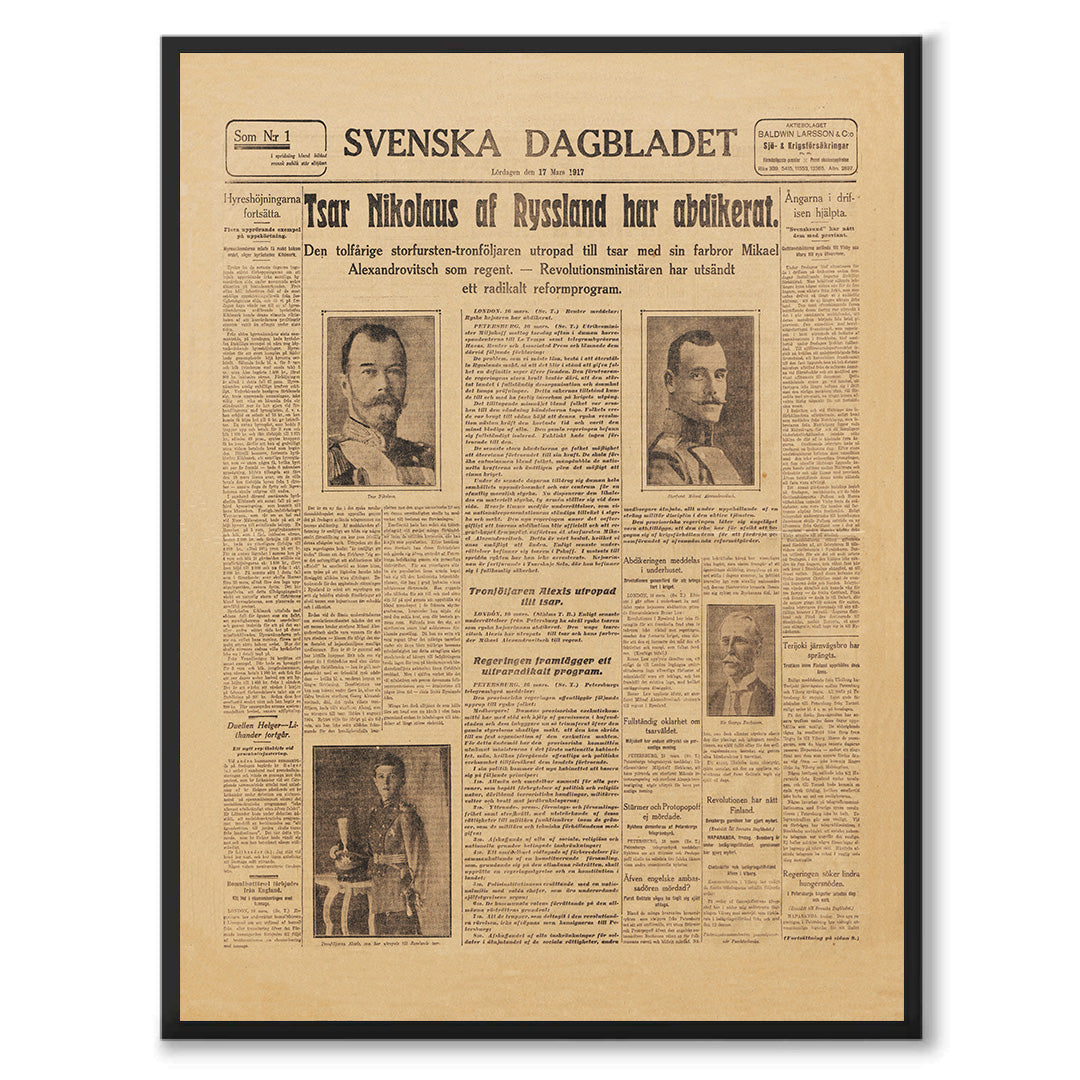 Poster tsar tsaren nikolas II abdikerar 1917 första världskriget ryska revolutionen imperiet