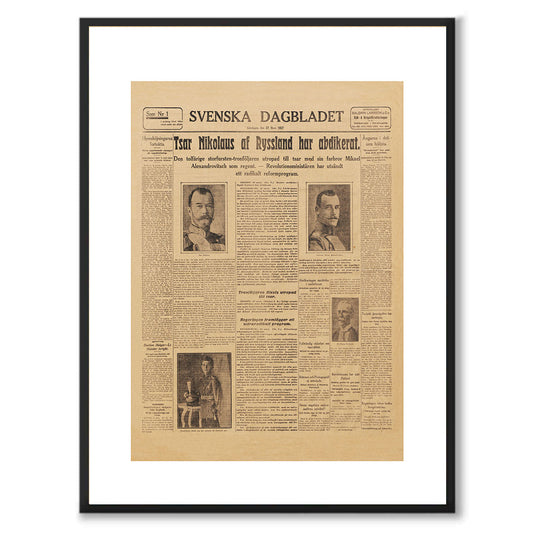 Poster tsar tsaren nikolas II abdikerar 1917 första världskriget ryska revolutionen imperiet