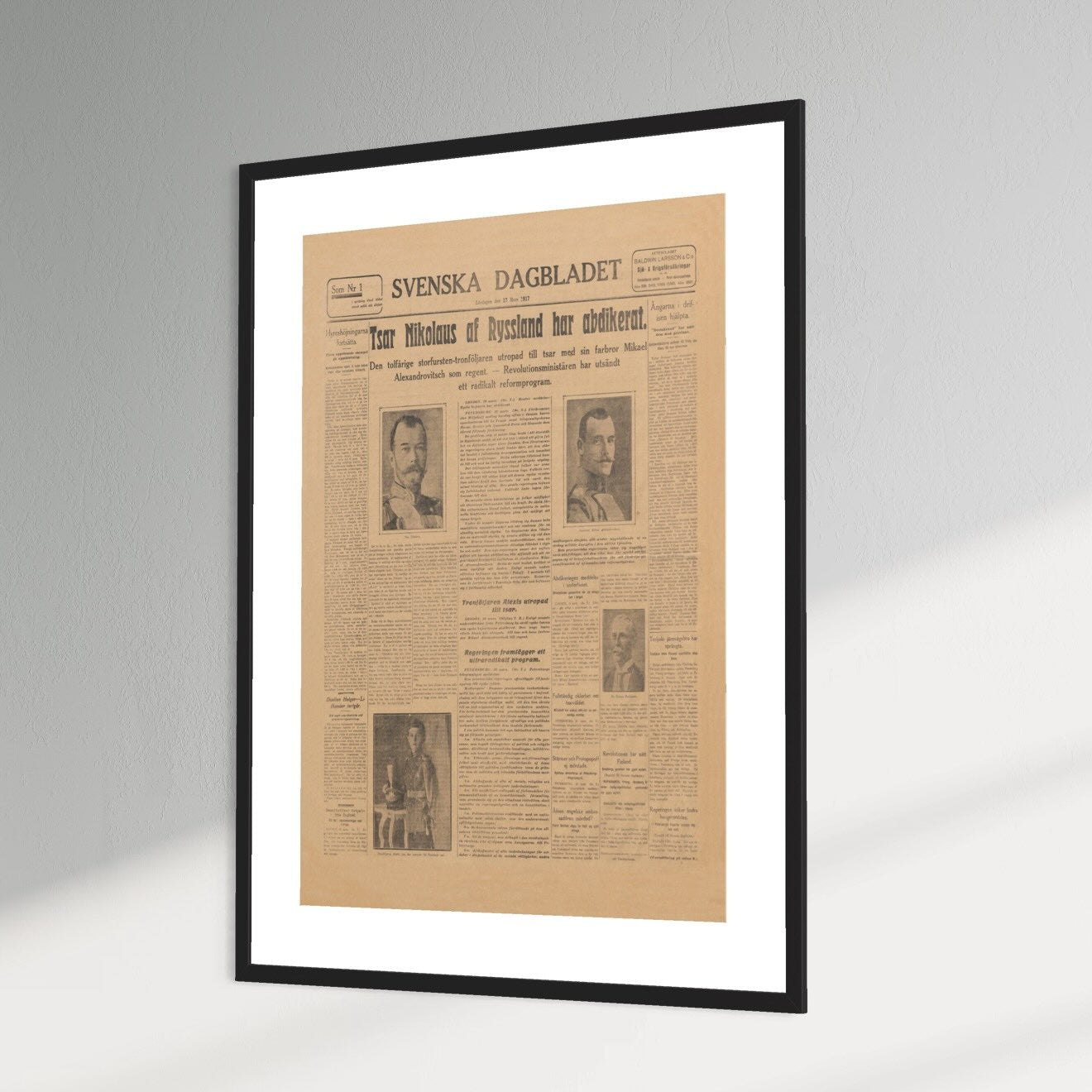 Poster tsar tsaren nikolas II abdikerar 1917 första världskriget ryska revolutionen imperiet