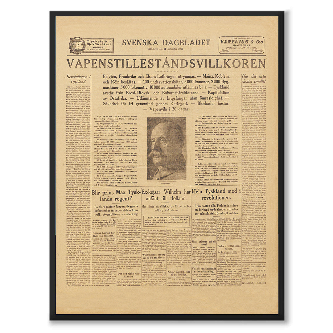 Poster vapenstillestånd vapenstilleståndsvillkoren Versaillesfreden 1918 första världskriget