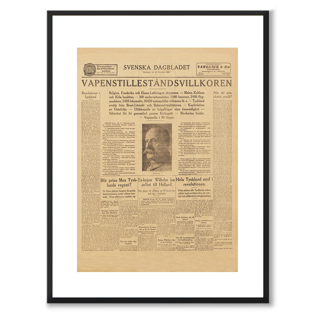 Poster vapenstillestånd vapenstilleståndsvillkoren Versaillesfreden 1918 första världskriget