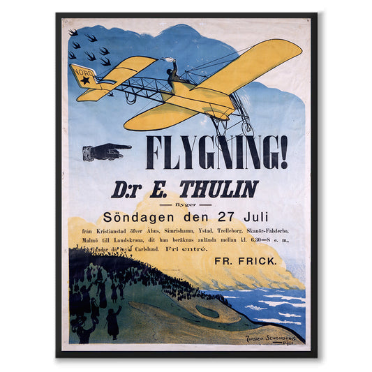 Poster affisch flygning 1911 Enoch Thulin