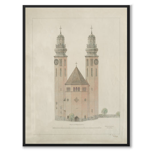 Poster med Högalidskyrkan tengbom hornstull södermalm stockholm