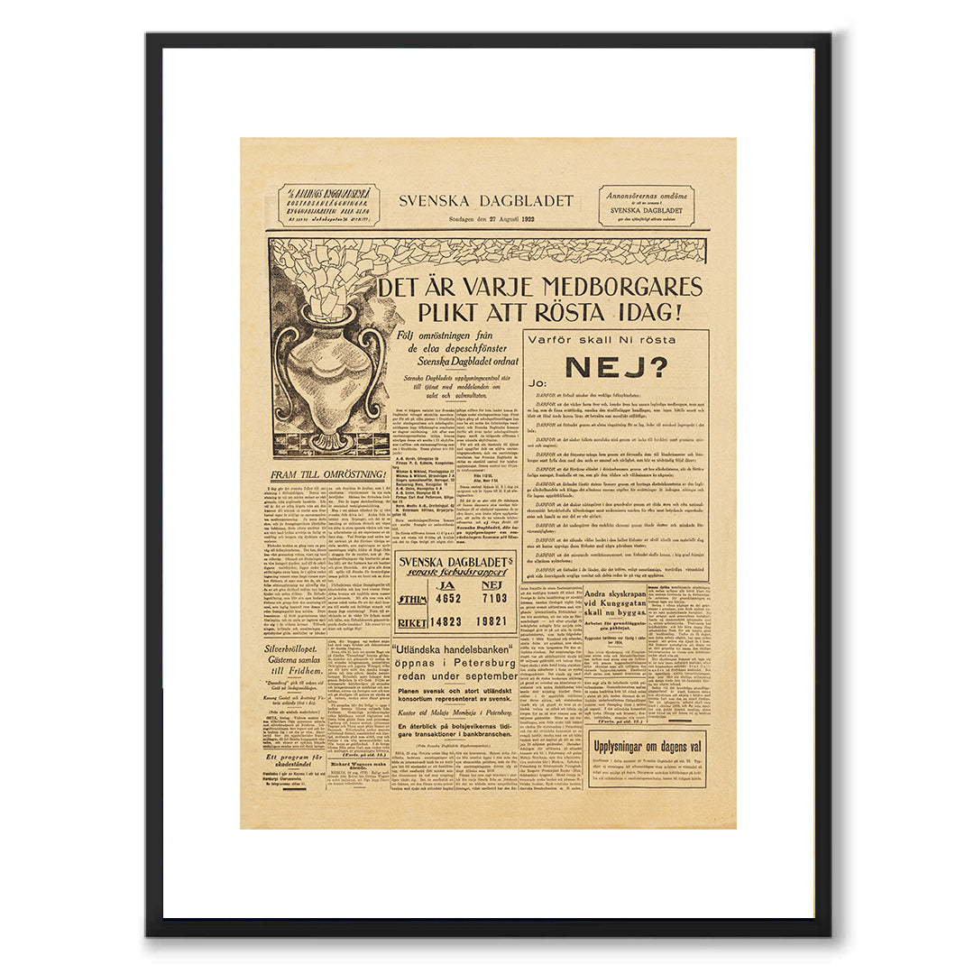 Poster omröstning spritförbud nykterhetsrörelsen 1922
