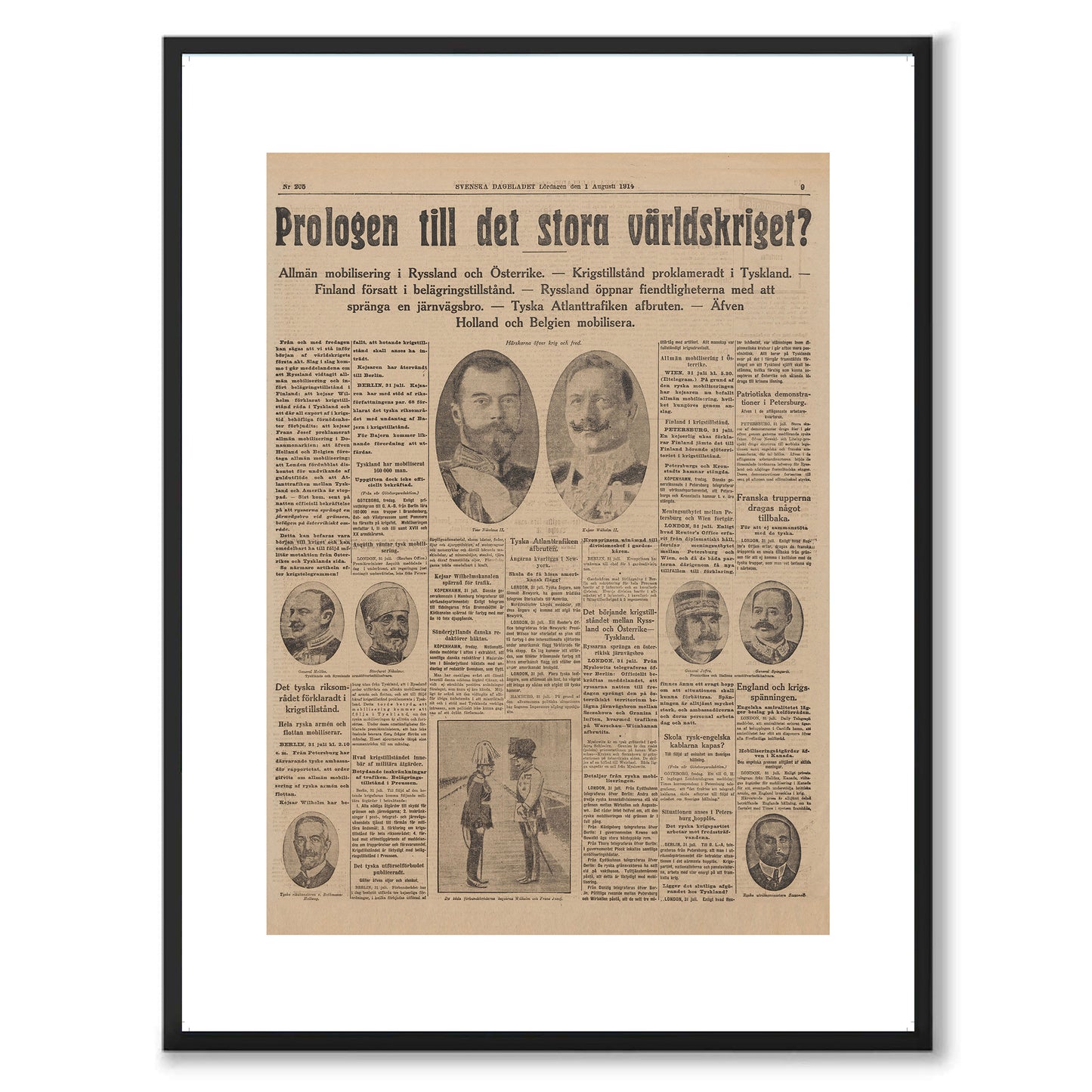 Poster första världskriget bryter ut 1914