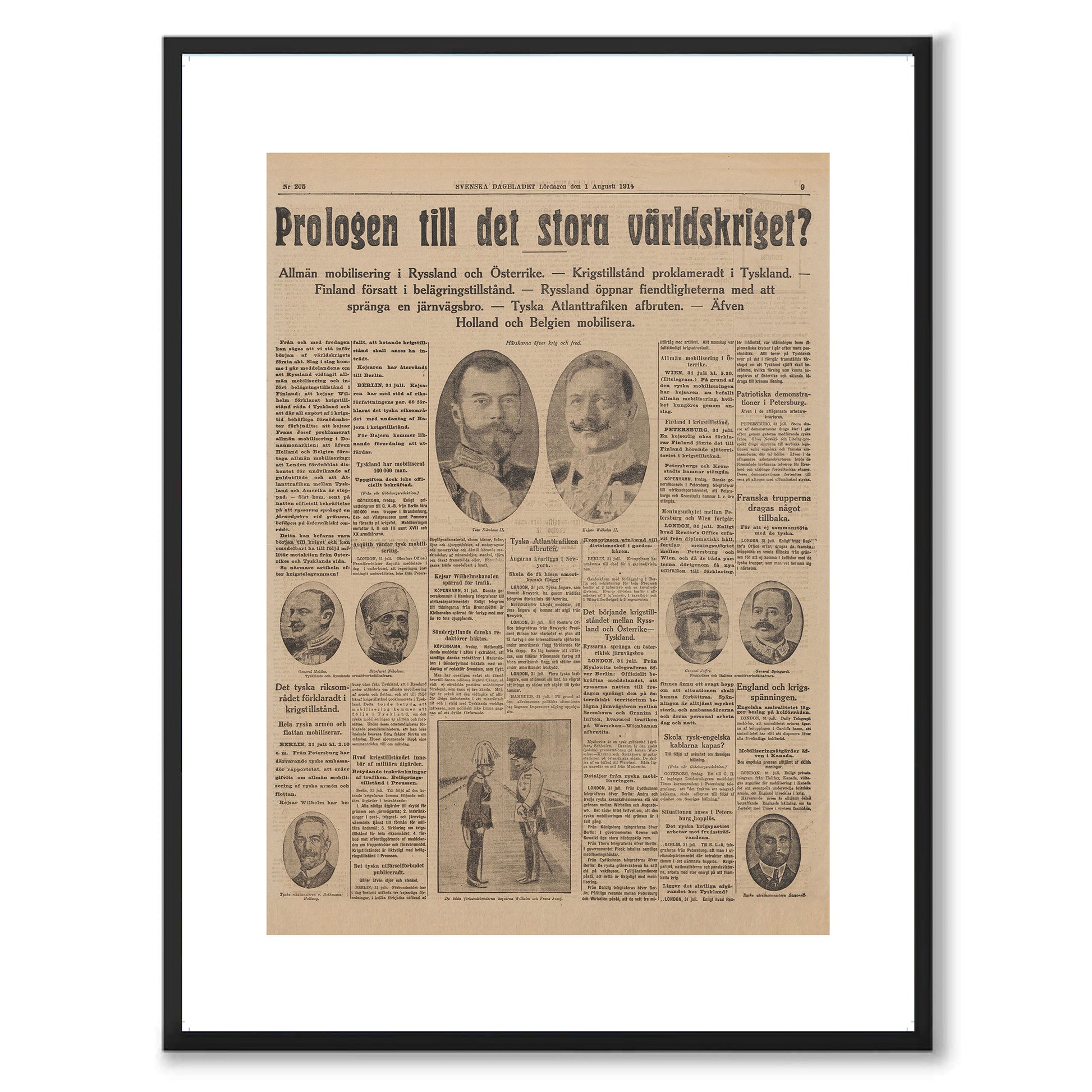 Poster första världskriget bryter ut 1914