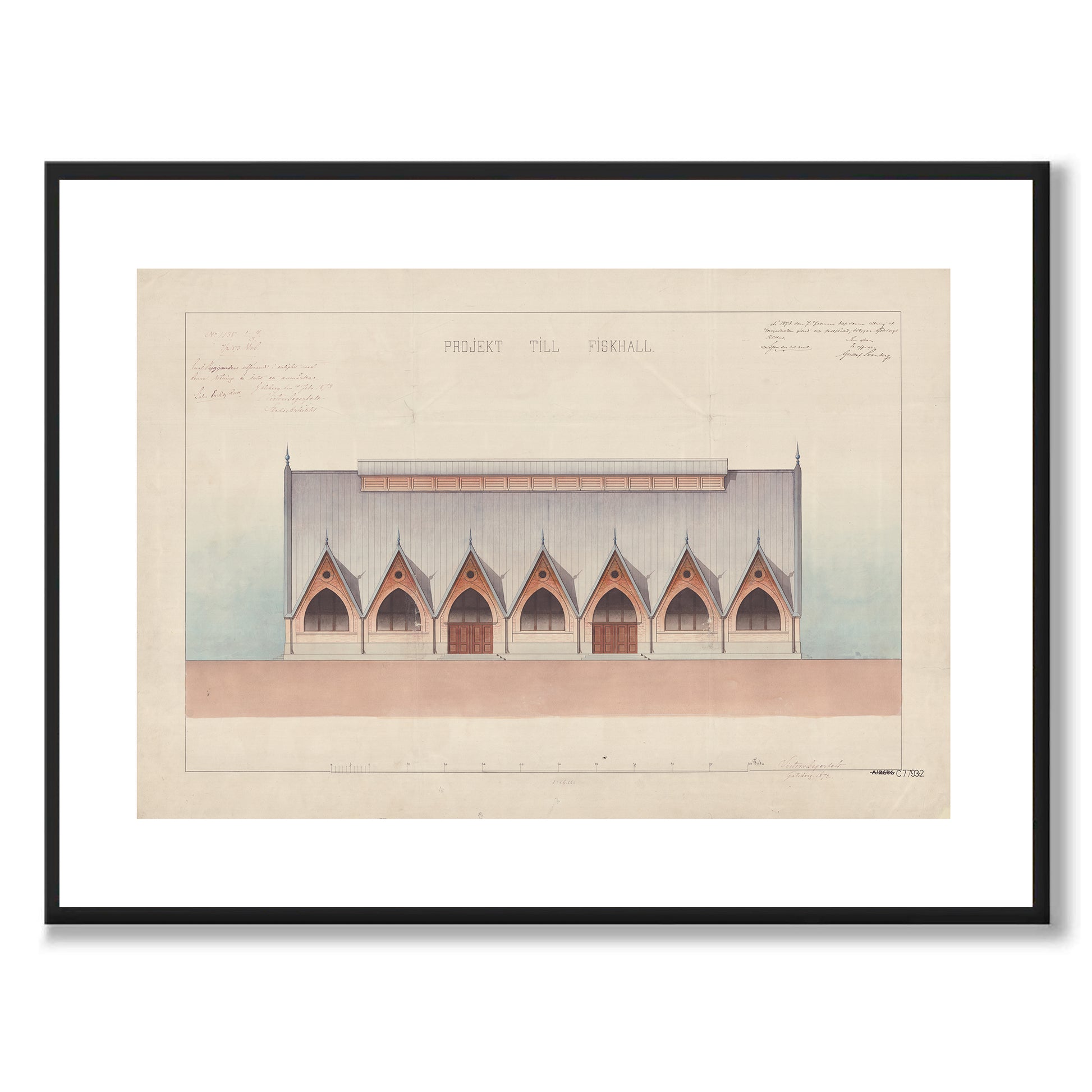 Poster fiskekyrkan feskekörka feskekôrka Göteborg originalritning gegerfelt
