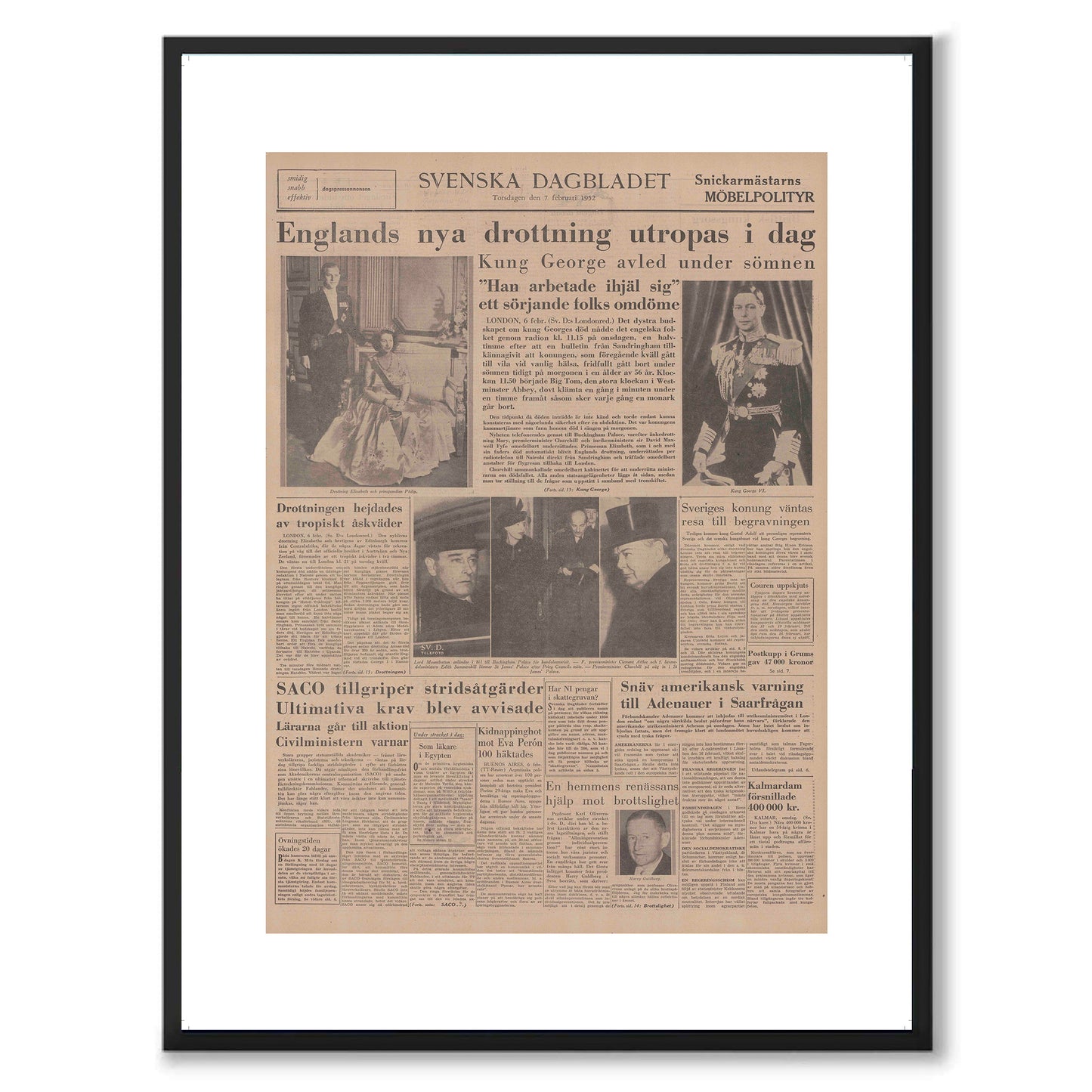 Poster Drottning Elizabeth II kröning