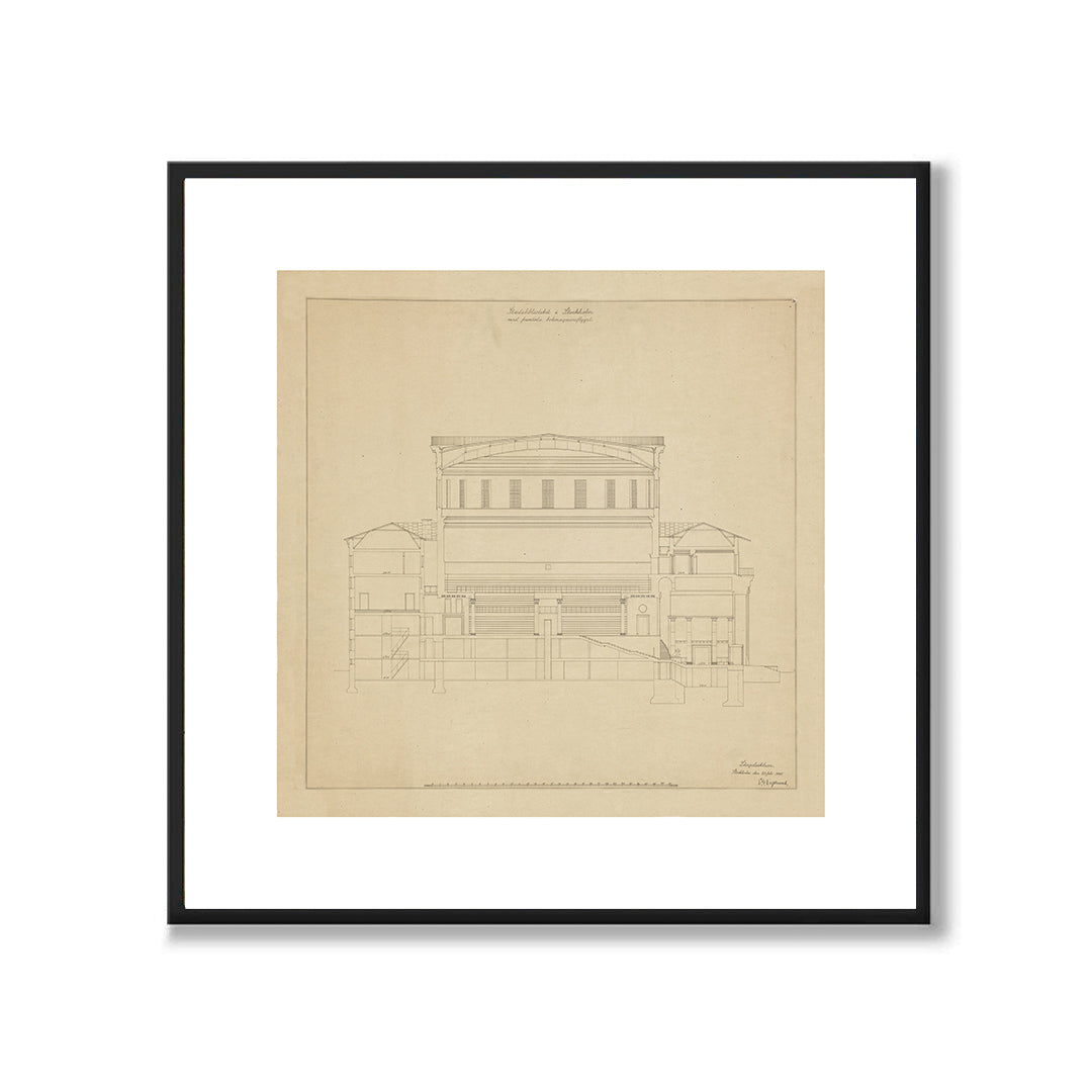 Poster originalritning stockholms stadsbibliotek gunnar asplund
