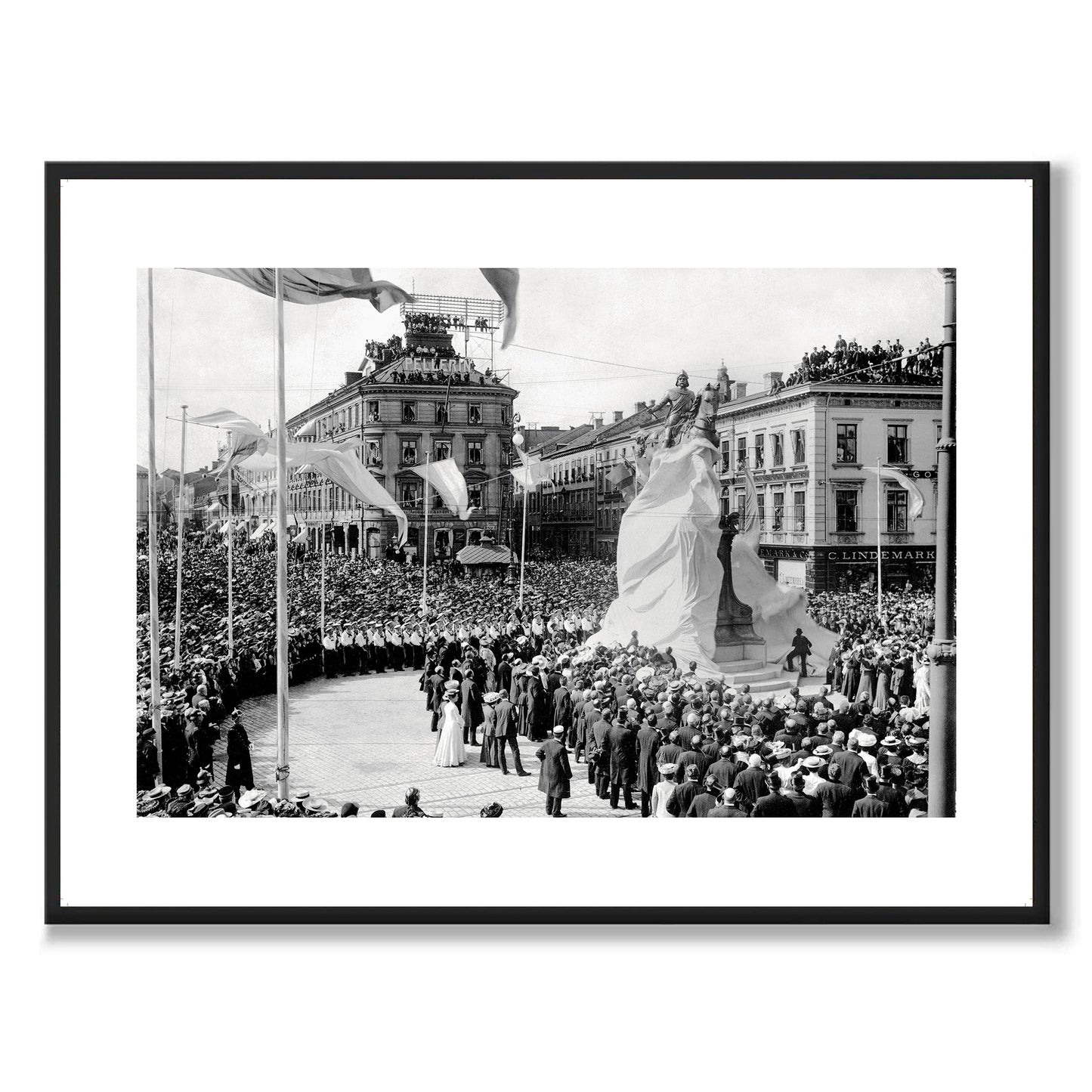 Poster fotografi Kopparmärra göteborg karl IX ryttarstaty Kungsportsplatsen