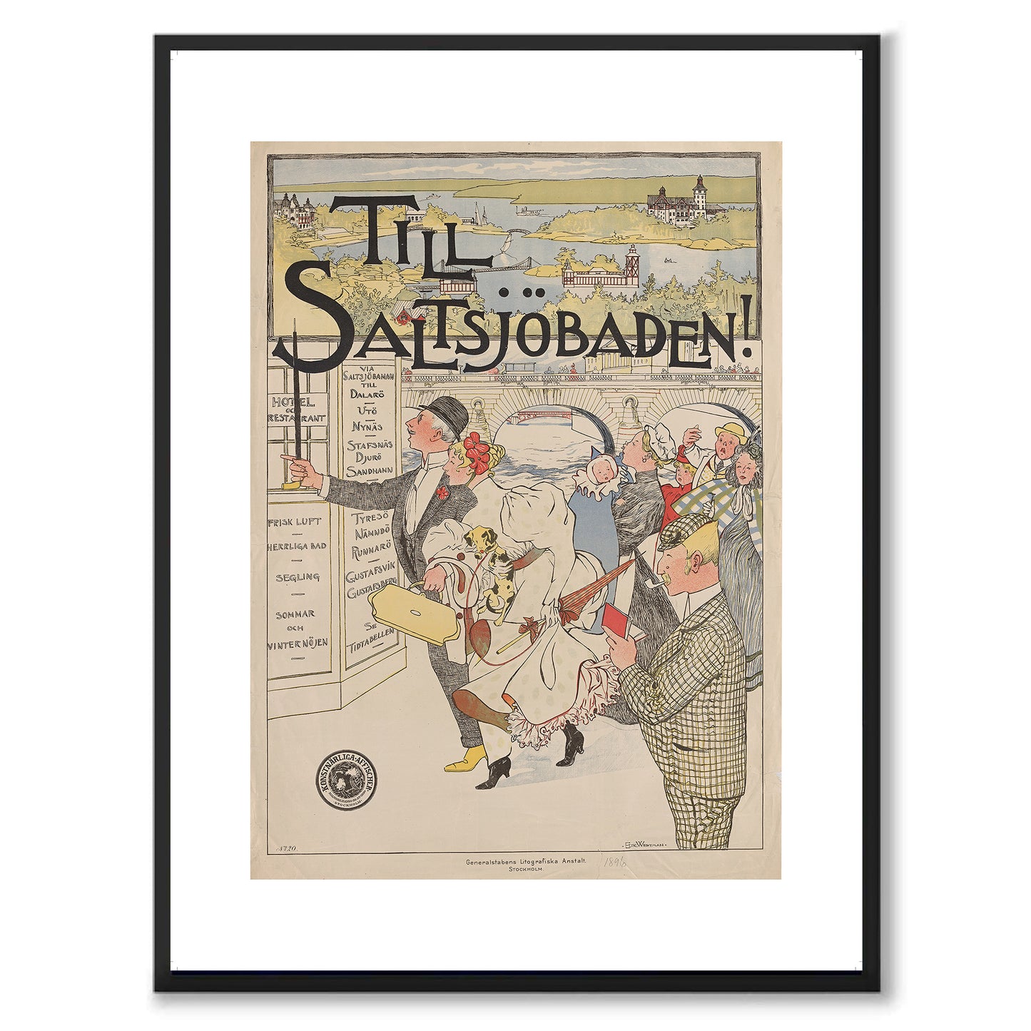 Poster retro affisch saltsjöbaden saltsjöbanan