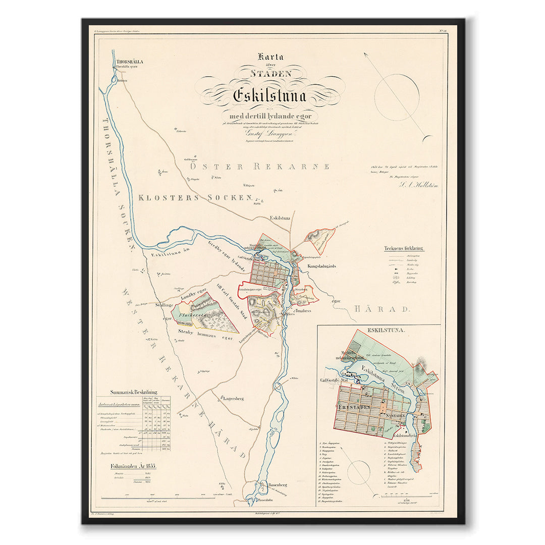 Karta över Eskilstuna 1857