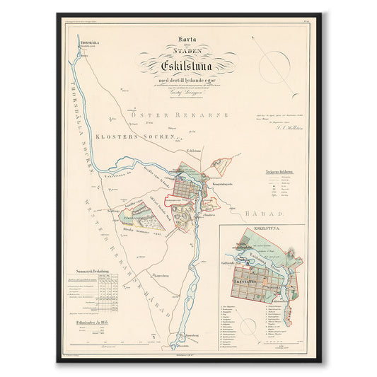Karta över Eskilstuna 1857