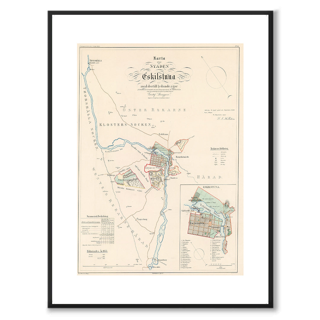 Karta över Eskilstuna 1857