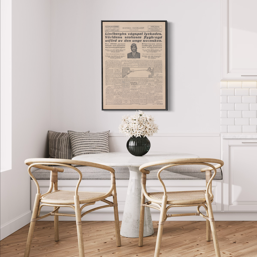Poster Charles Lindberg flyger över Atlanten atlantflygning
