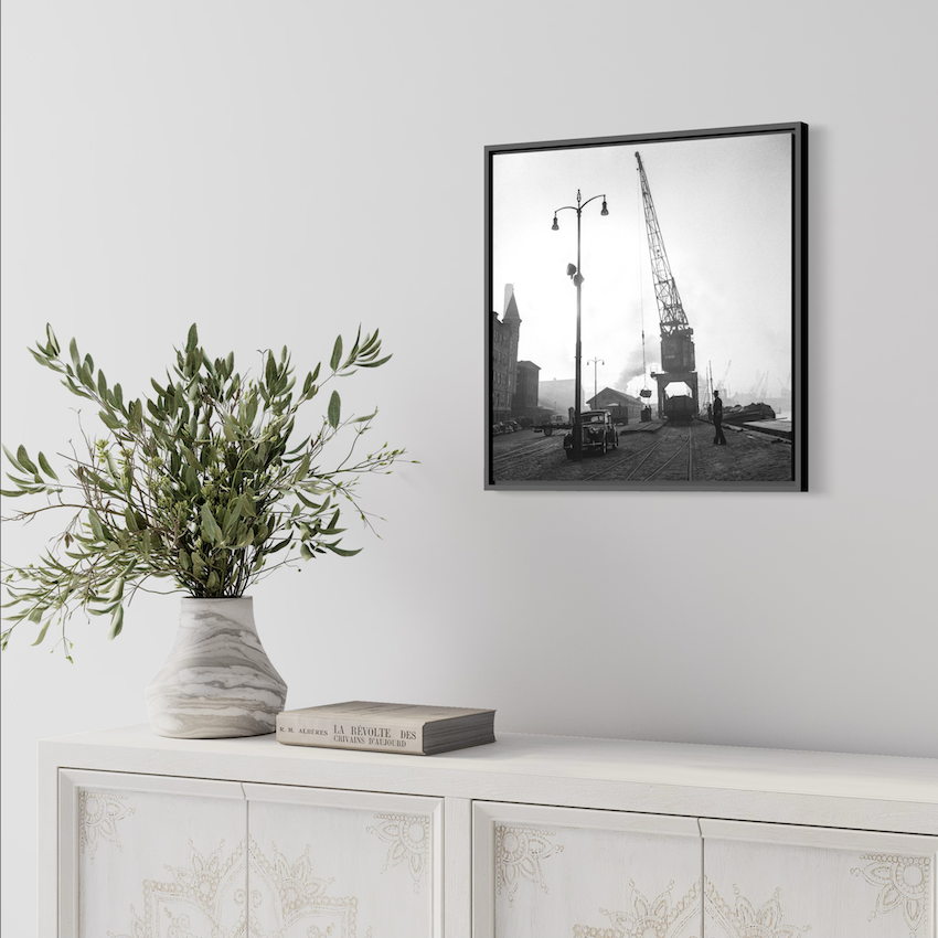 Poster fotografi kran hamnen Göteborg 1950-tal