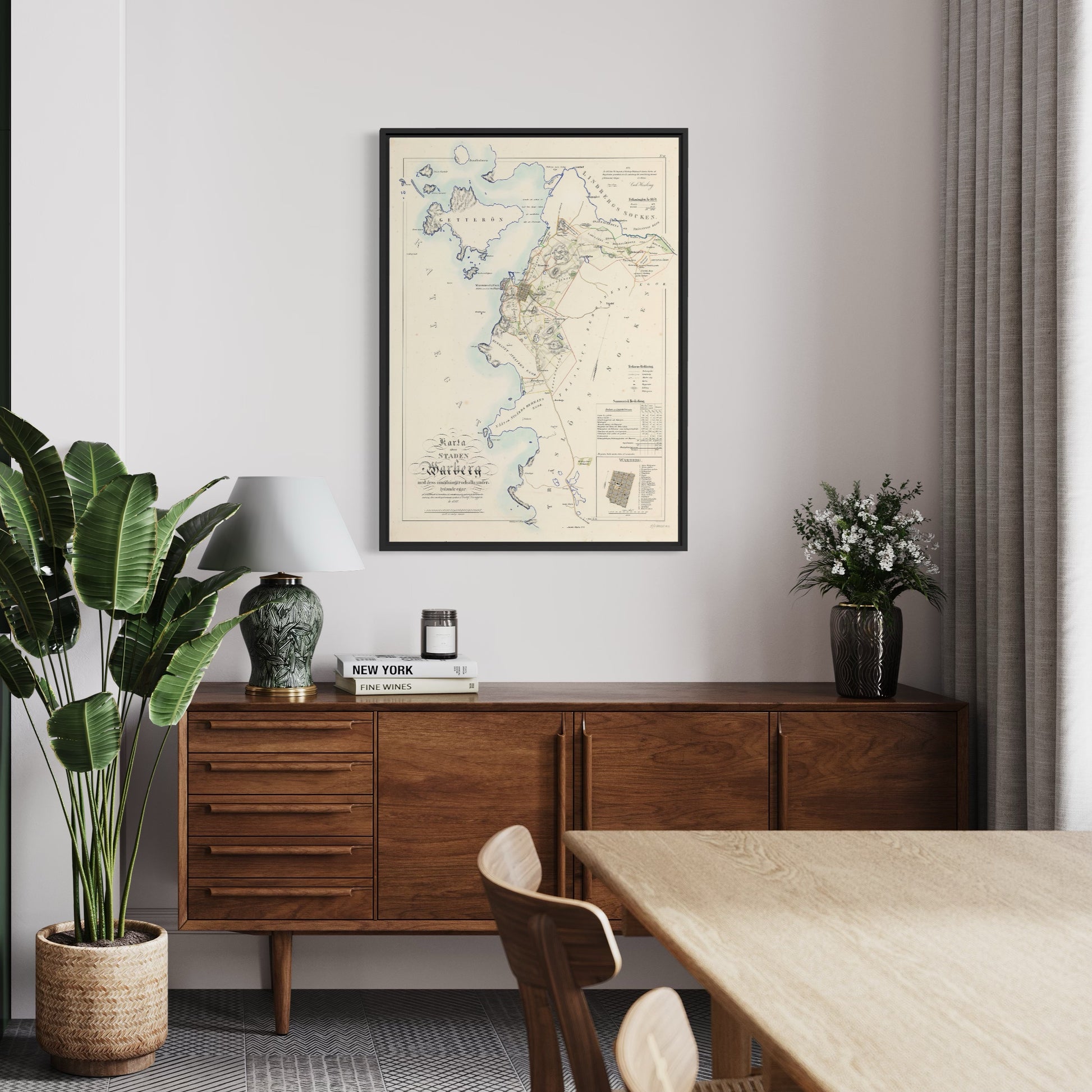 Poster historisk karta över Varberg