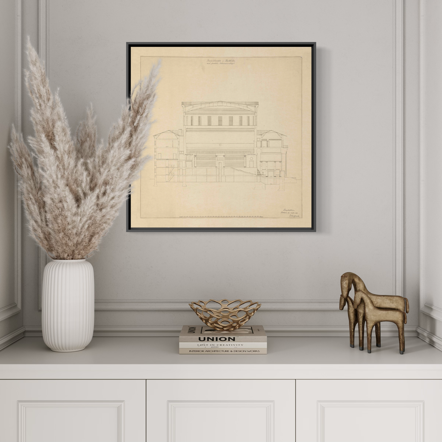 Poster originalritning stockholms stadsbibliotek gunnar asplund