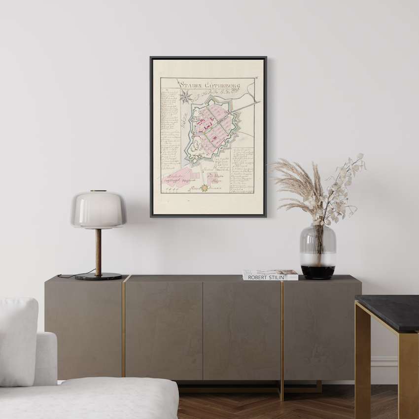 Poster historisk karta göteborg 1700-tal