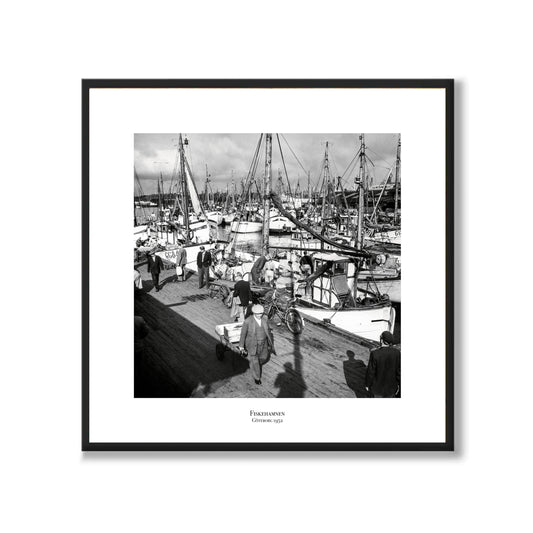 Poster av fotografi från fiskehamnen i Göteborg
