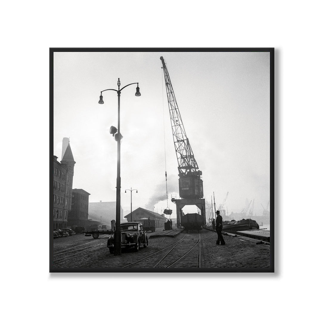 Poster fotografi kran hamnen Göteborg 1950-tal