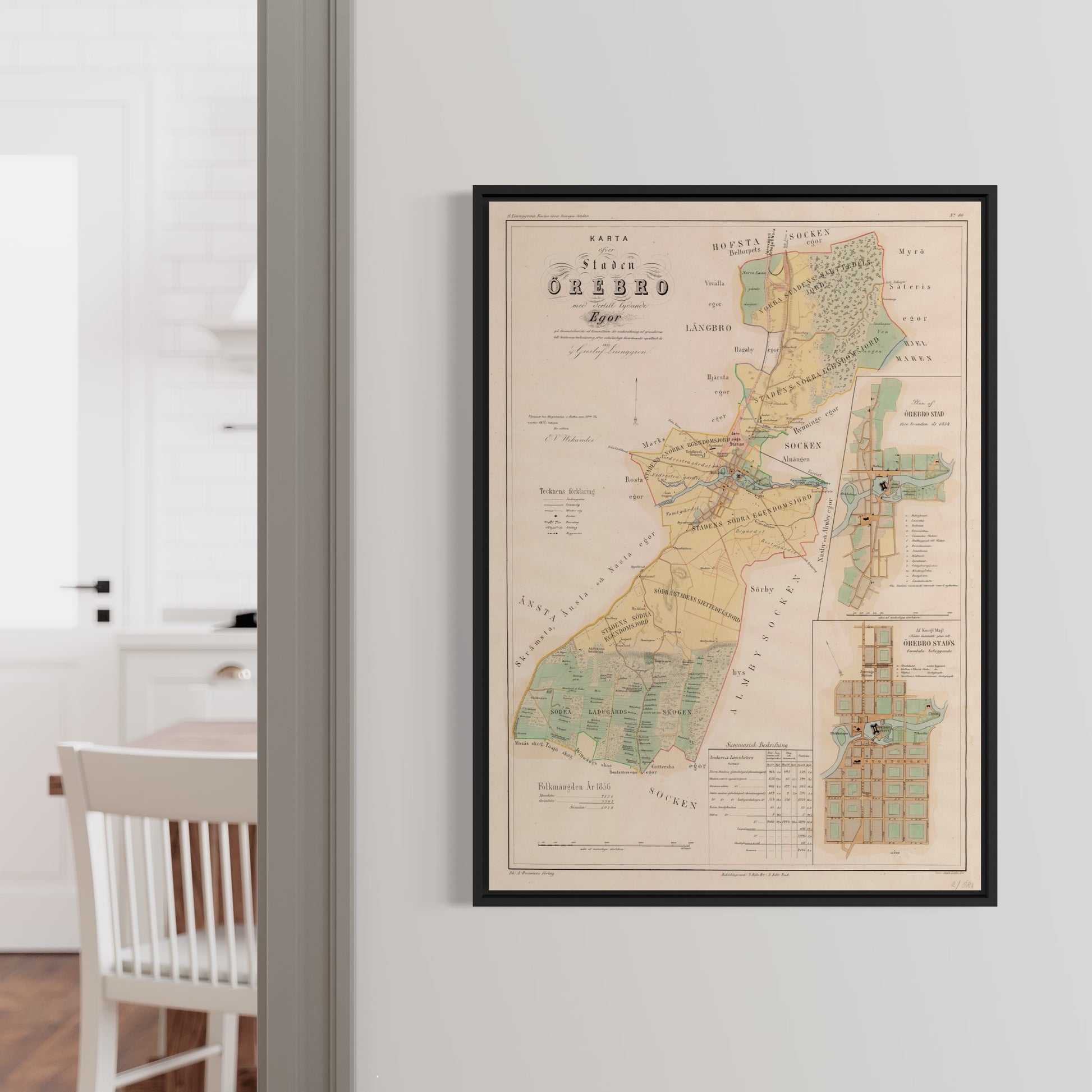 Poster historisk karta över Örebro