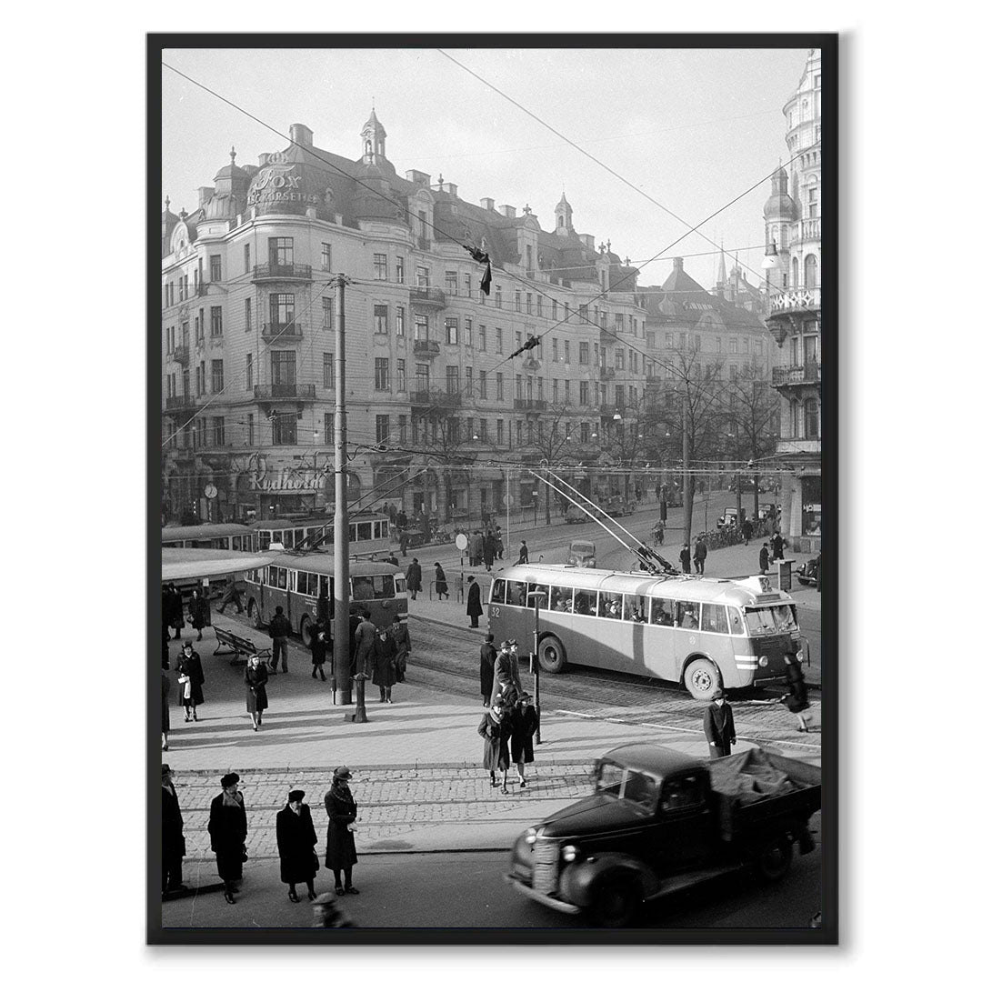 Poster stureplan fotografi stadsliv 1940