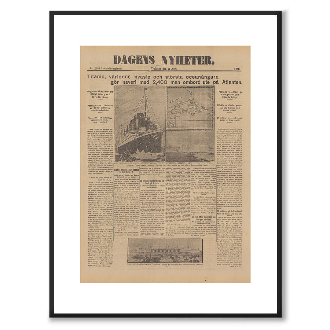 Poster titanic går på isberg sjunker