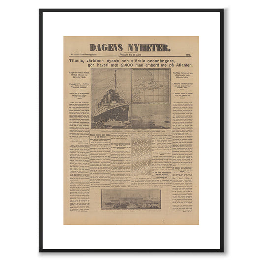 Poster titanic går på isberg sjunker