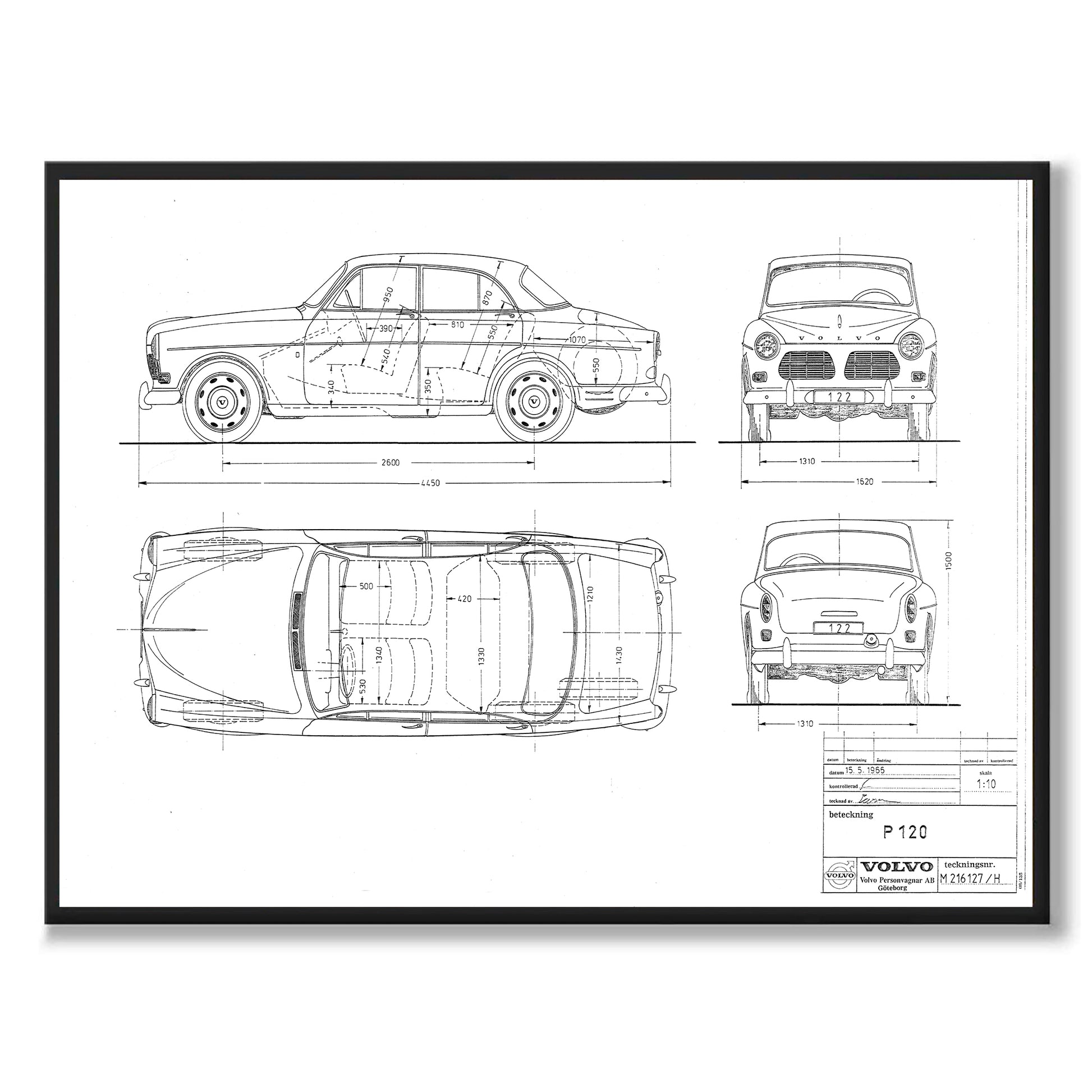 Poster på Volvo Amazon ritning