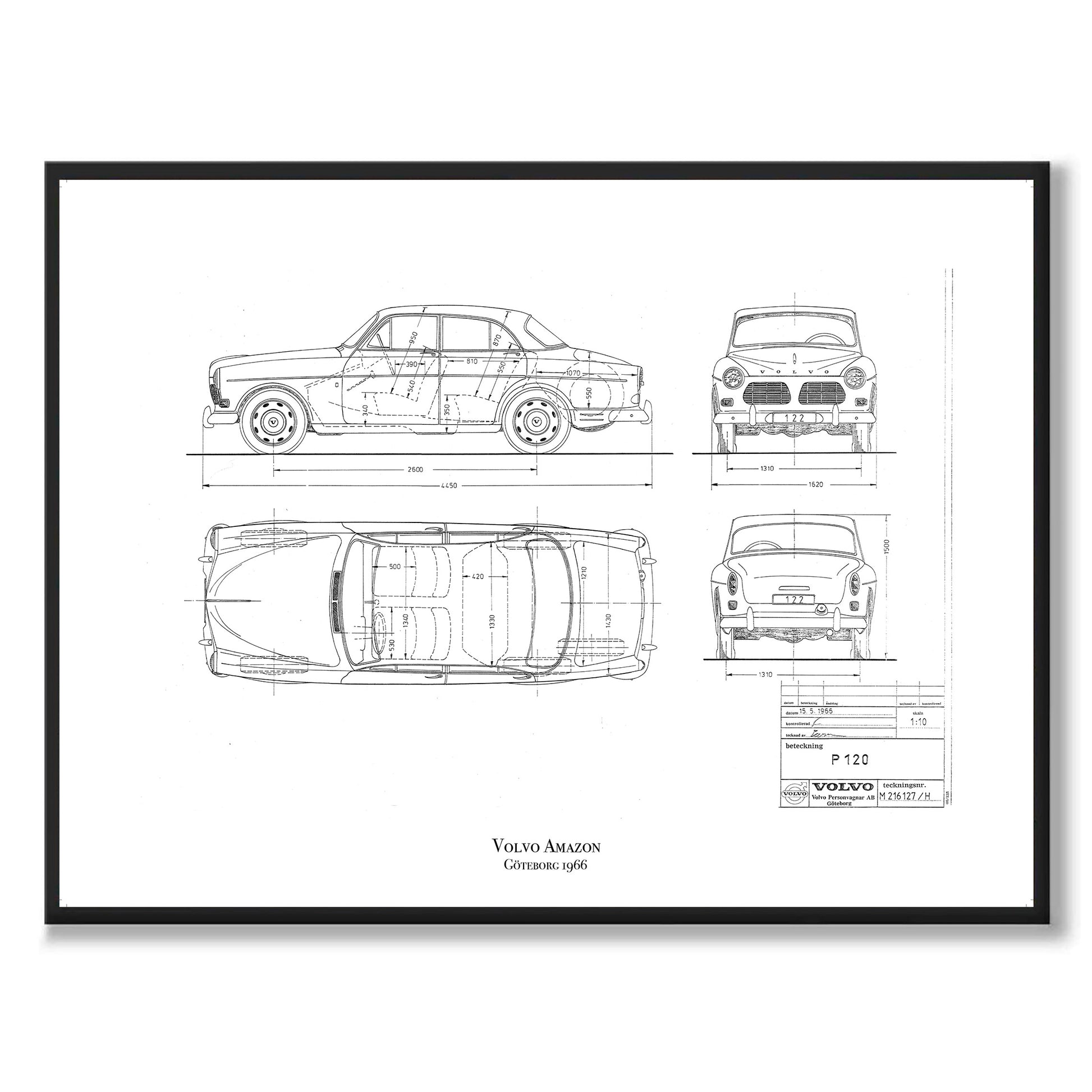 Poster på Volvo Amazon ritning