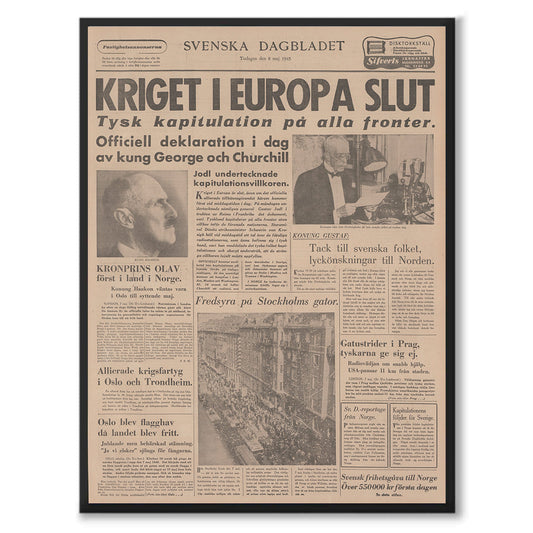 Poster andra världskriget slut 1945 fredsyra stockholm