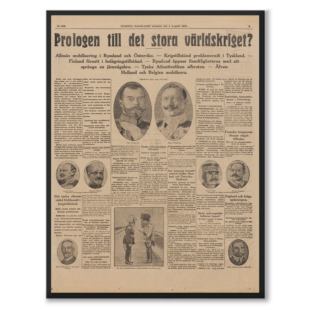 Poster första världskriget bryter ut 1914